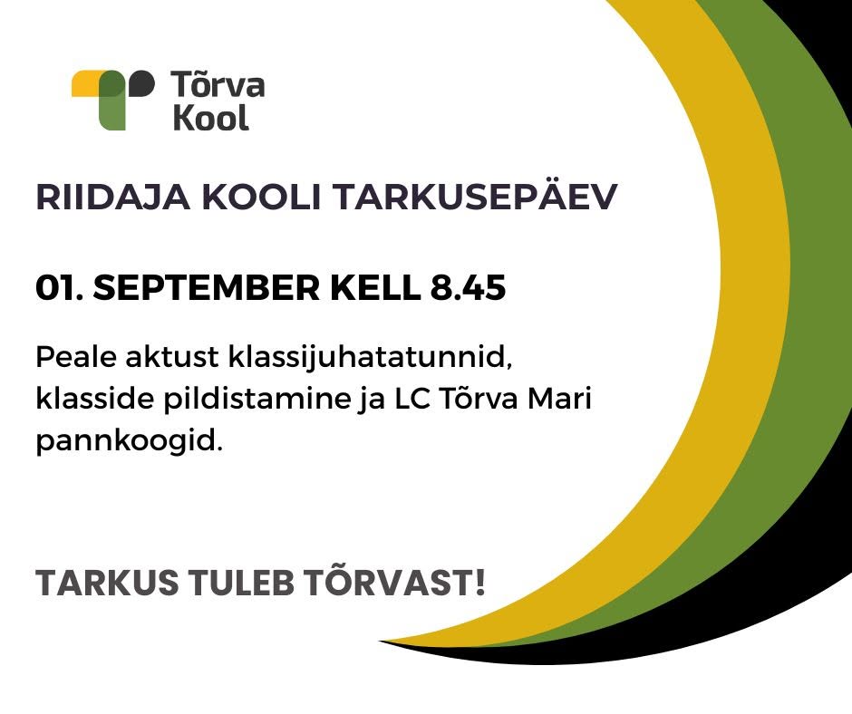 Pildil on kujutatud Tõrva Kooli Riidaja Kooli õppekoha õppeaasta avaaktused