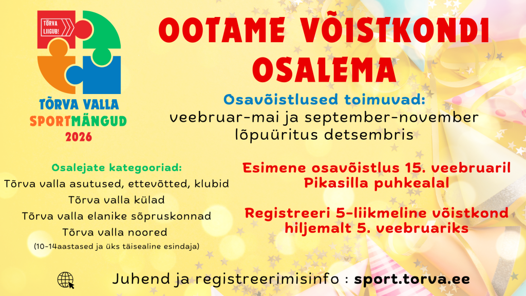 Tõrva valla sportmängud 2026 - üleskutse osalemiseks