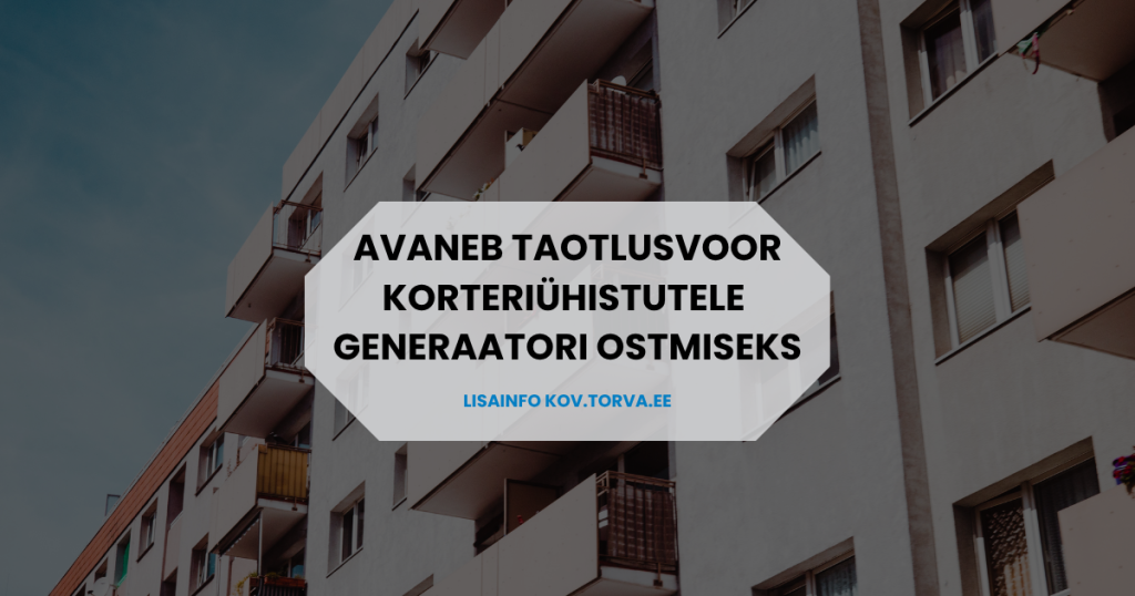 Korteriühistute kriisivalmiduse suurendamine 2026