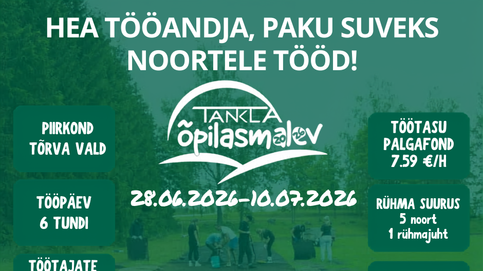 Tankla Õpilasmalev otsib tööandjaid