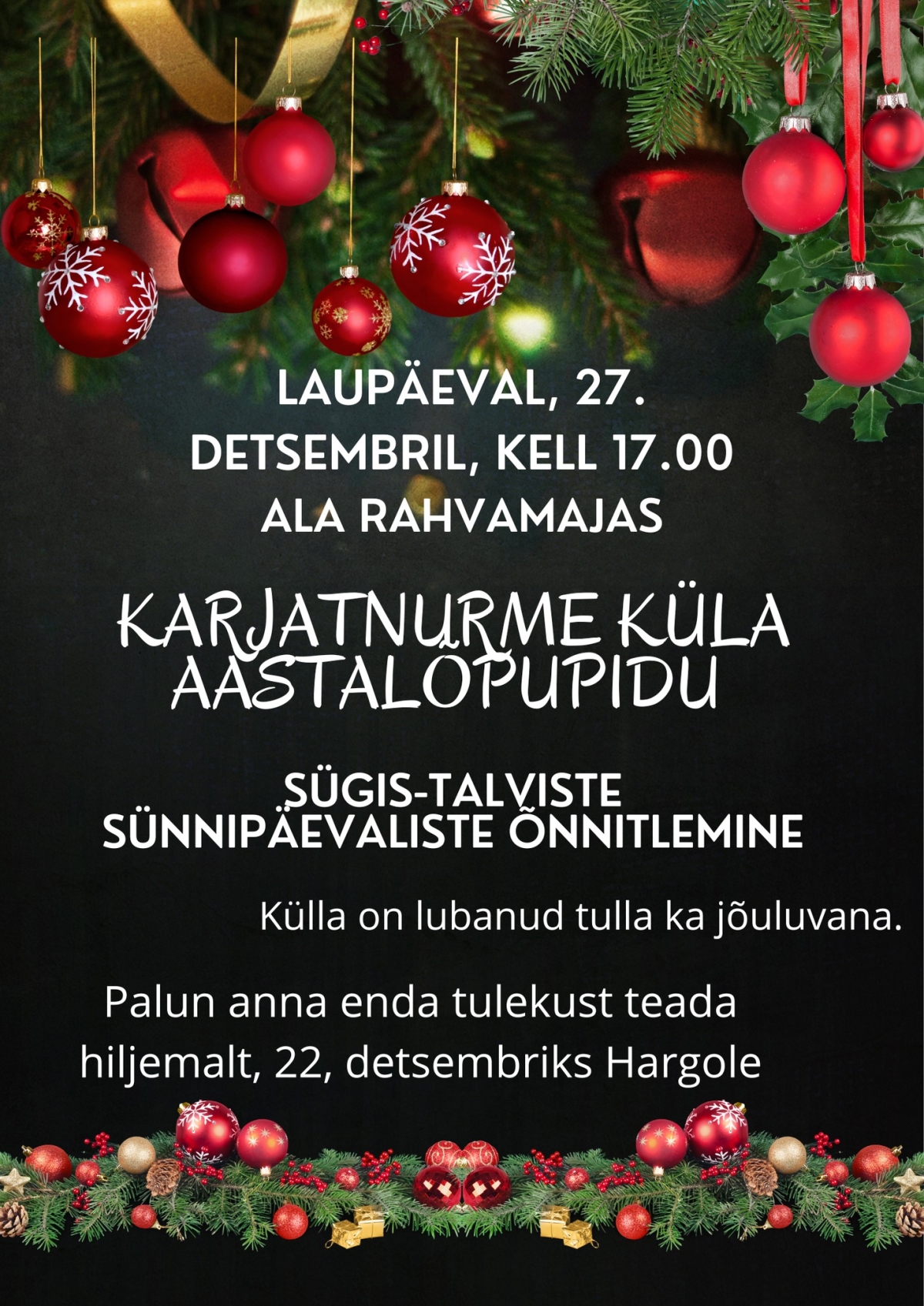 Karjatnurme küla aastalõpupidu