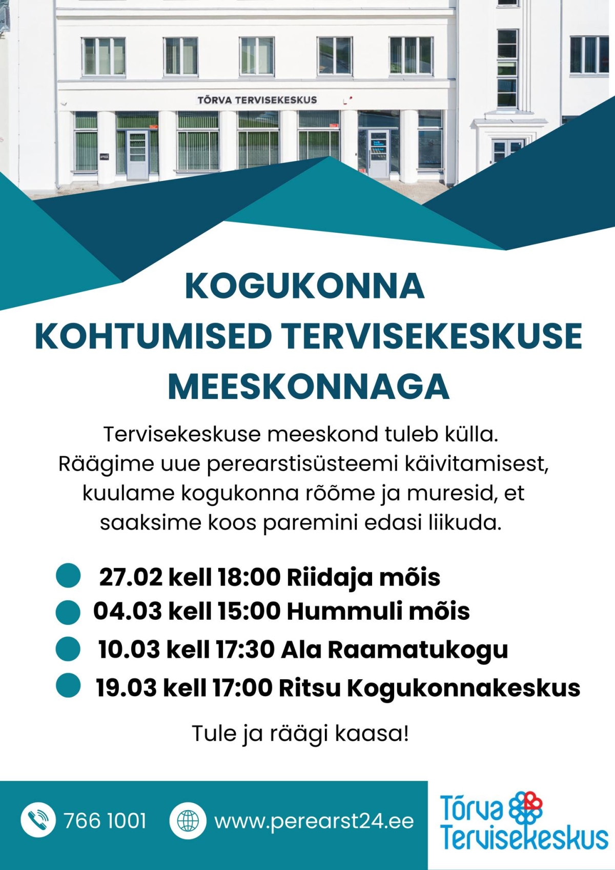 tervisekeskus tuleb külla