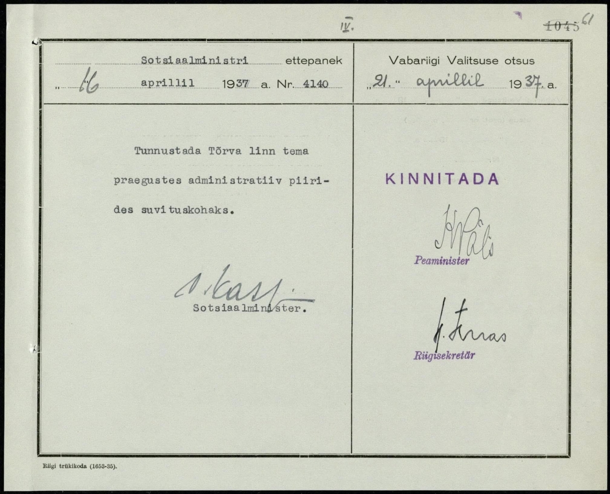Vabariigi Valitsuse otsus