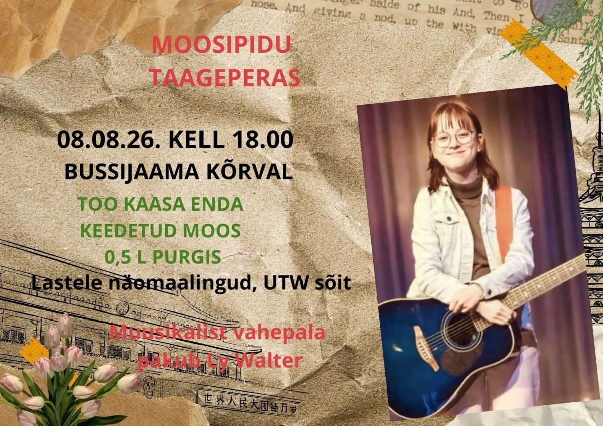 Moosipidu Taagepereas. Pildil muusikalist vahepala pakkuv Ly Walter. 