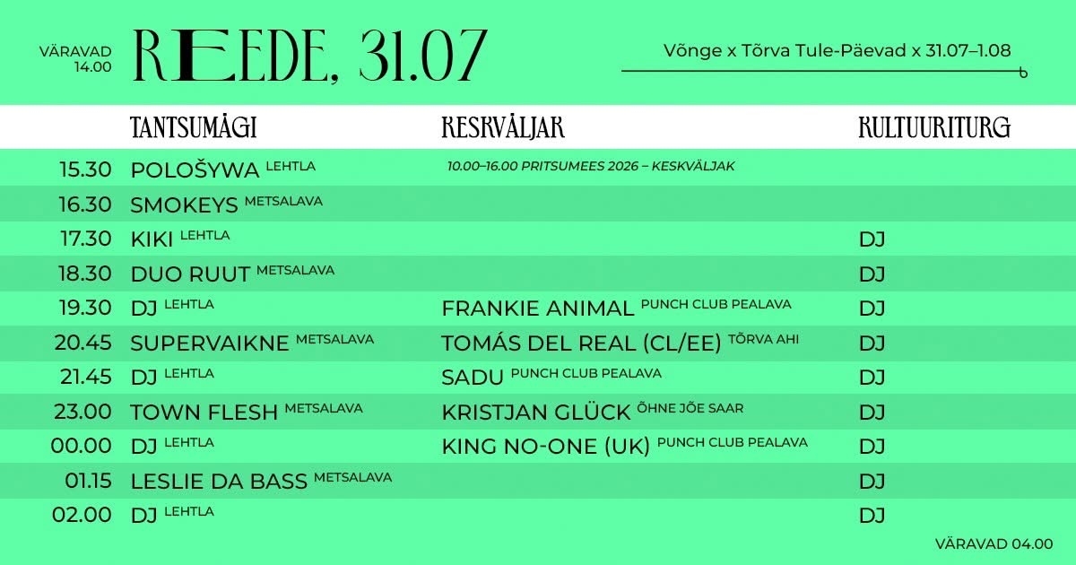 Reede, 31.07