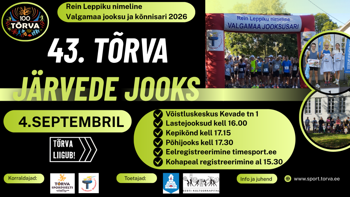 Pildil on kujutatud 43. järvede jooksu plakatit