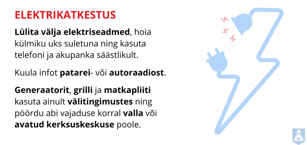 Elektrikatkestuse käitumisjuhis