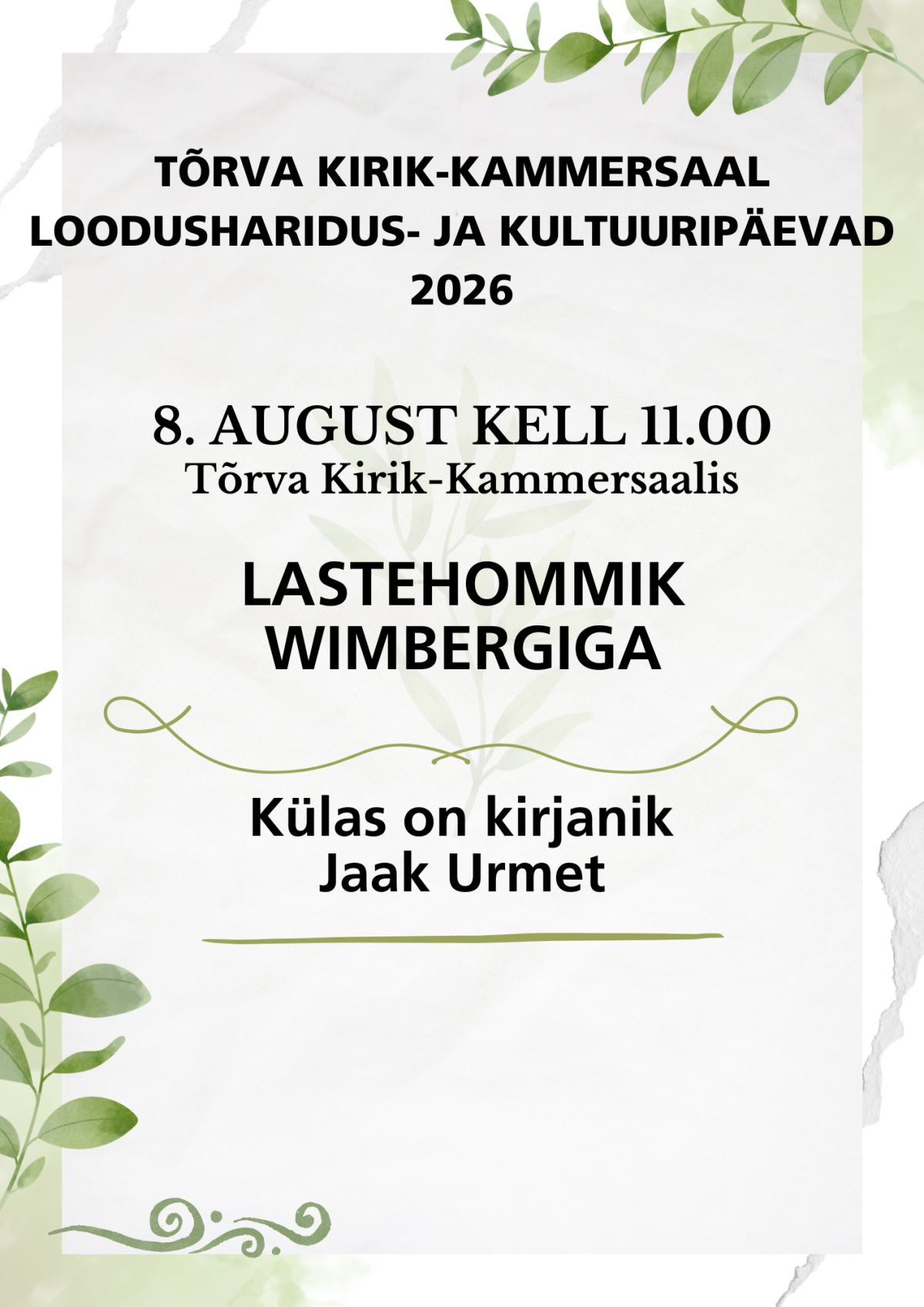 Pildil on kujutatud lastehommik Wimbergiga plakatit