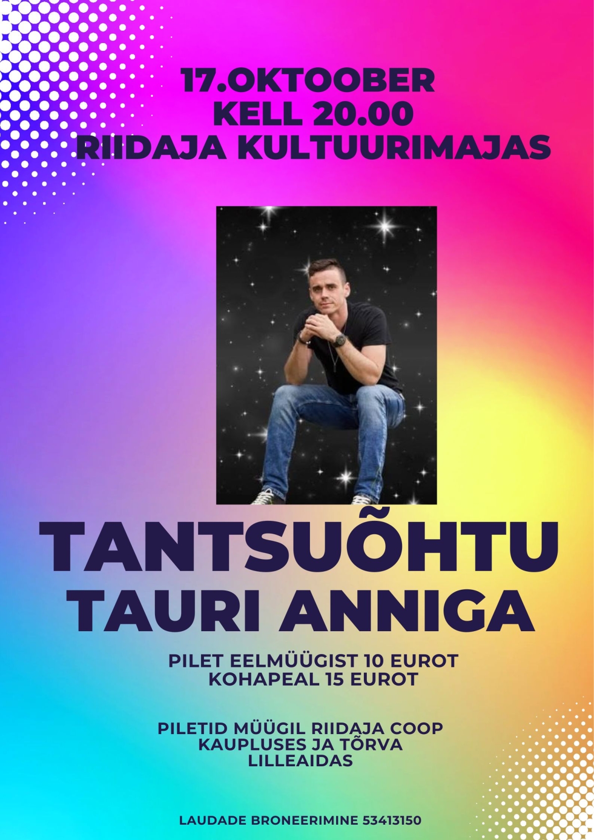 Pildil on tantsuõhtu Tauri Anniga kujundus