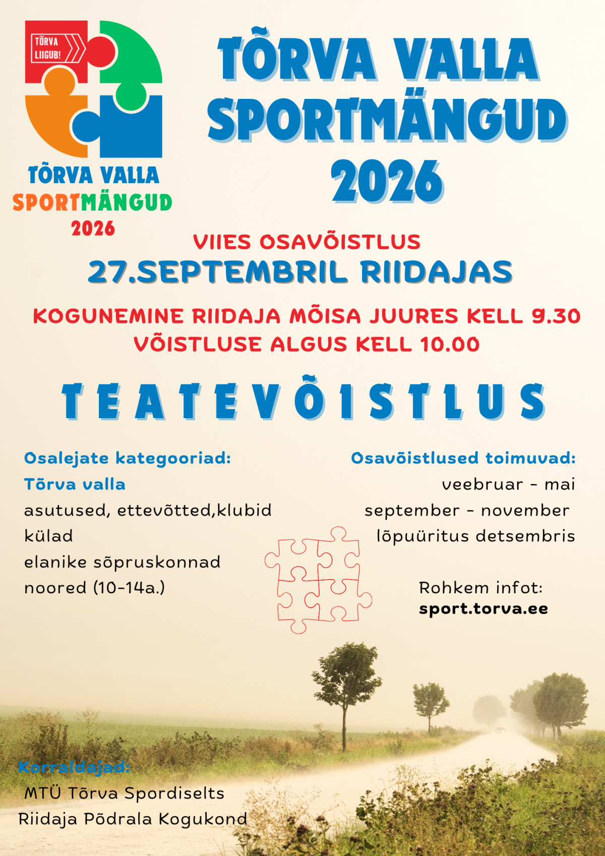 Pildil on kujutatud Tõrva valla sportmängude plakatit