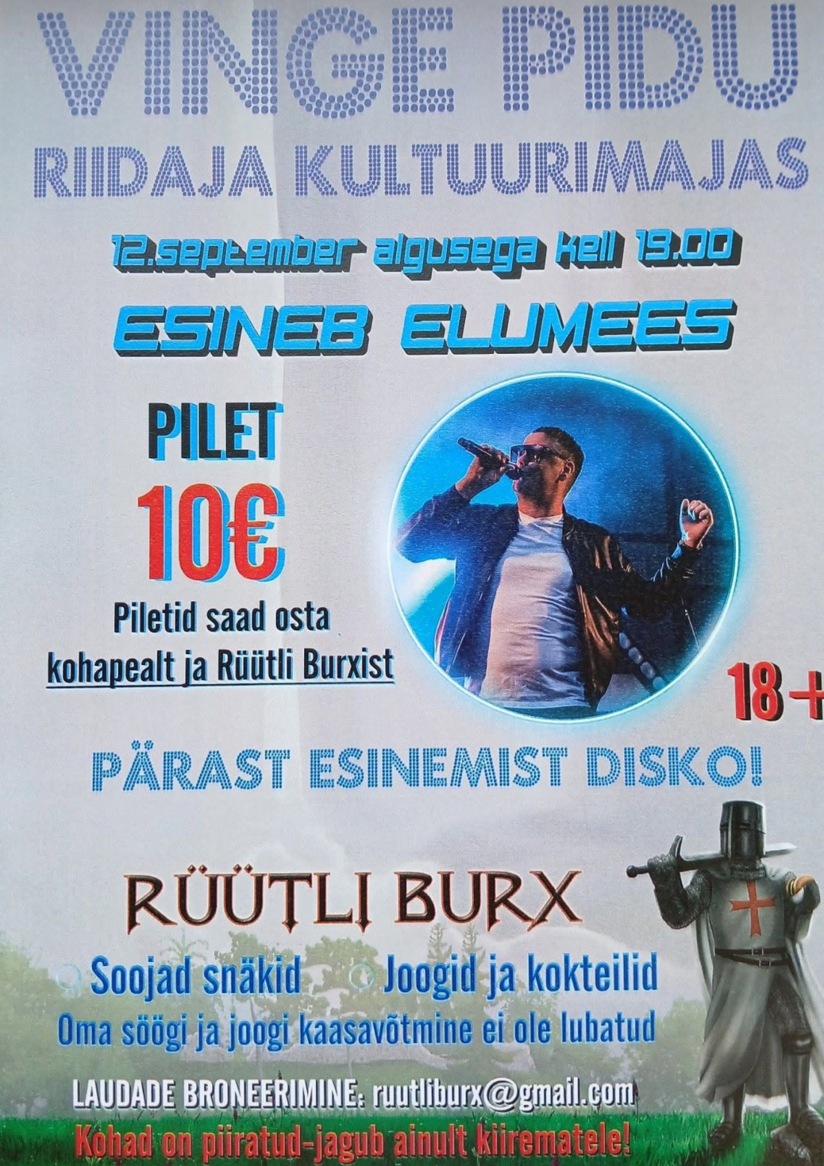 Pildil on kujutatud Vinge peo plakatit