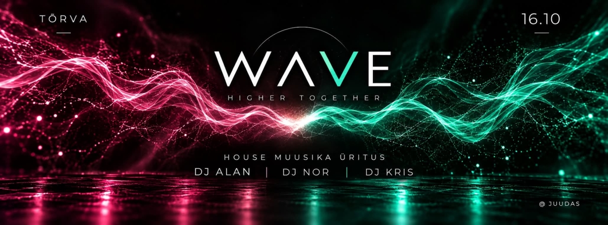 Pildil WAVE · HIGHER TOGETHER ürituse kujundus
