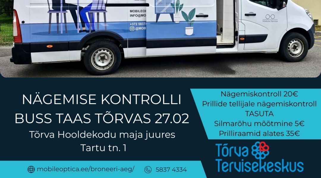 Nägemise kontrolli buss tuleb Tõrva | Tõrva vald
