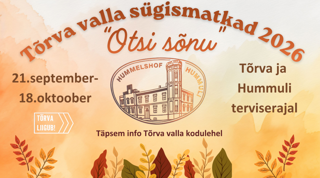 Tõrva valla sügismatkad 2026 plakat
